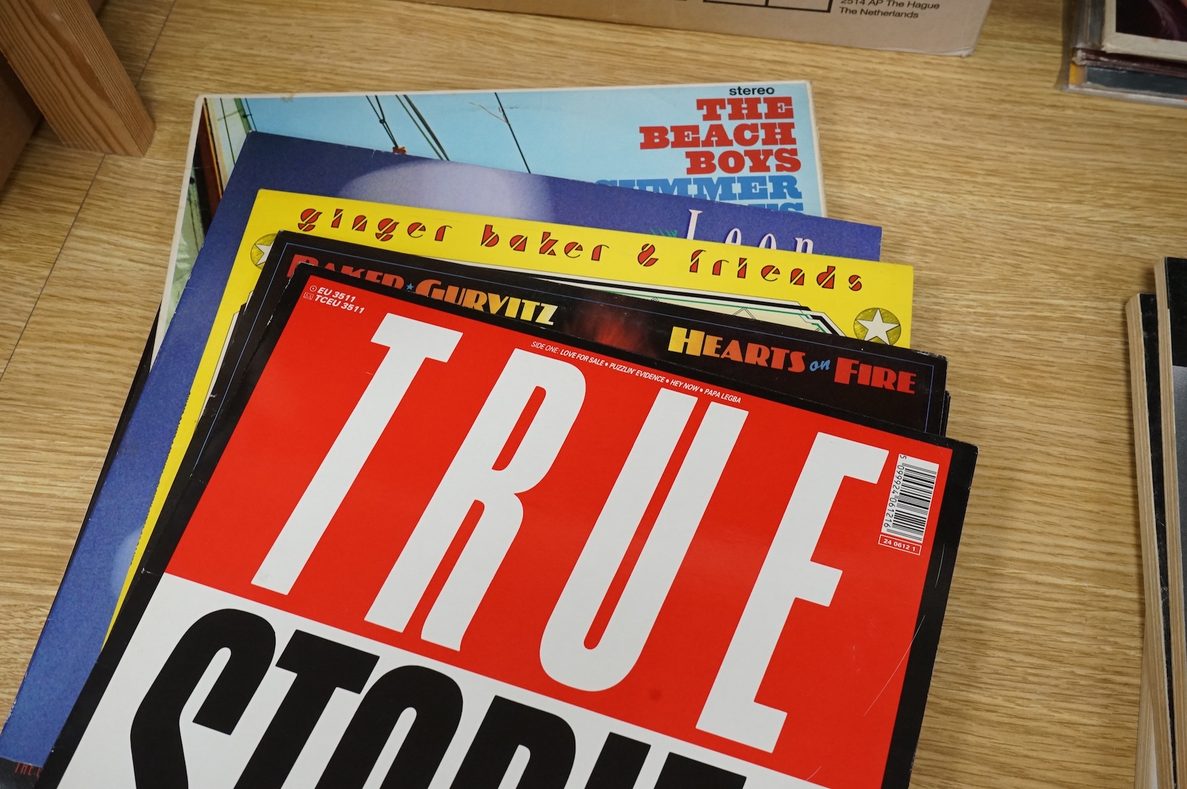 Thirty-three LP record albums, artists include; U2, The Beach Boys, Bryan Ferry, The Moody Blues, The Animals, Michael Jackson, Iggy Pop, Steve Winwood, Talking Heads, Tina Turner, Rod Stewart, etc.